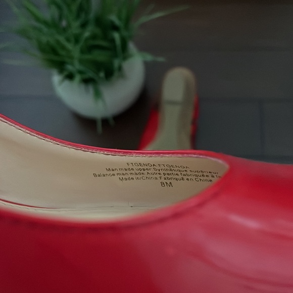 Red open toe espadrille cork wedge - Picture 5 of 9